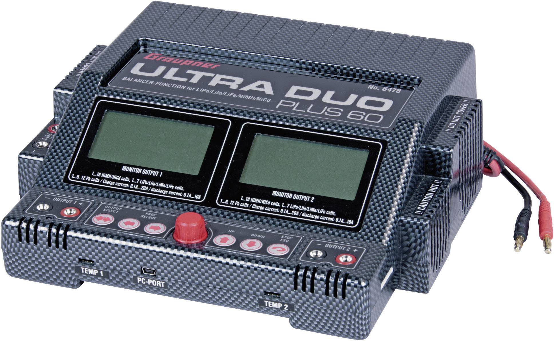 Graupner Ultra Duo Plus 60 Modellbau-Multifunktionsladegerät 220V 20A Blei, LiPo, LiIon, LiFePO, NiMH, NiCd