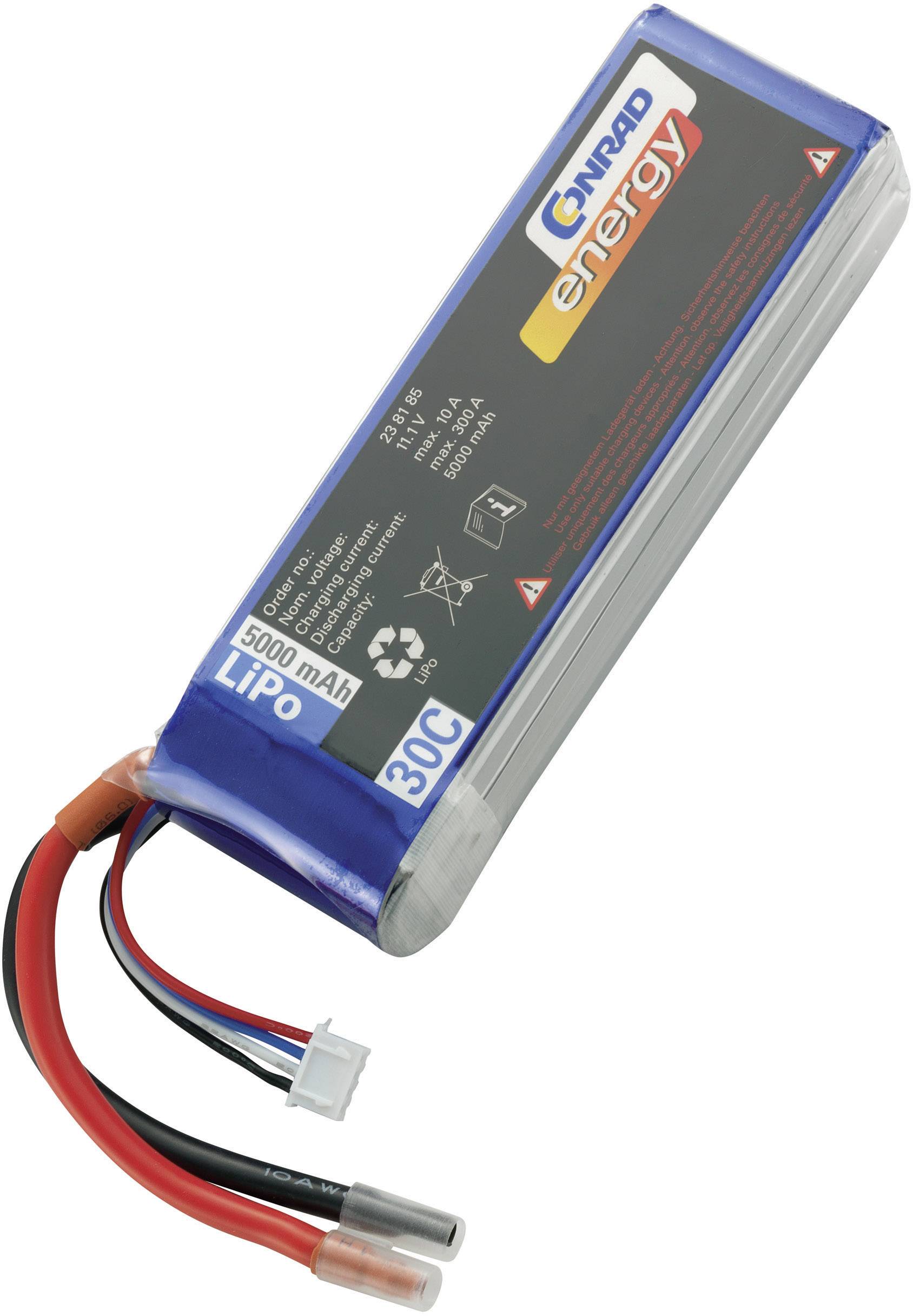 Modellbau-Akkupack (LiPo) 11.1 V 5000 mAh 30 C Conrad energy Softcase Offene Kabelenden
