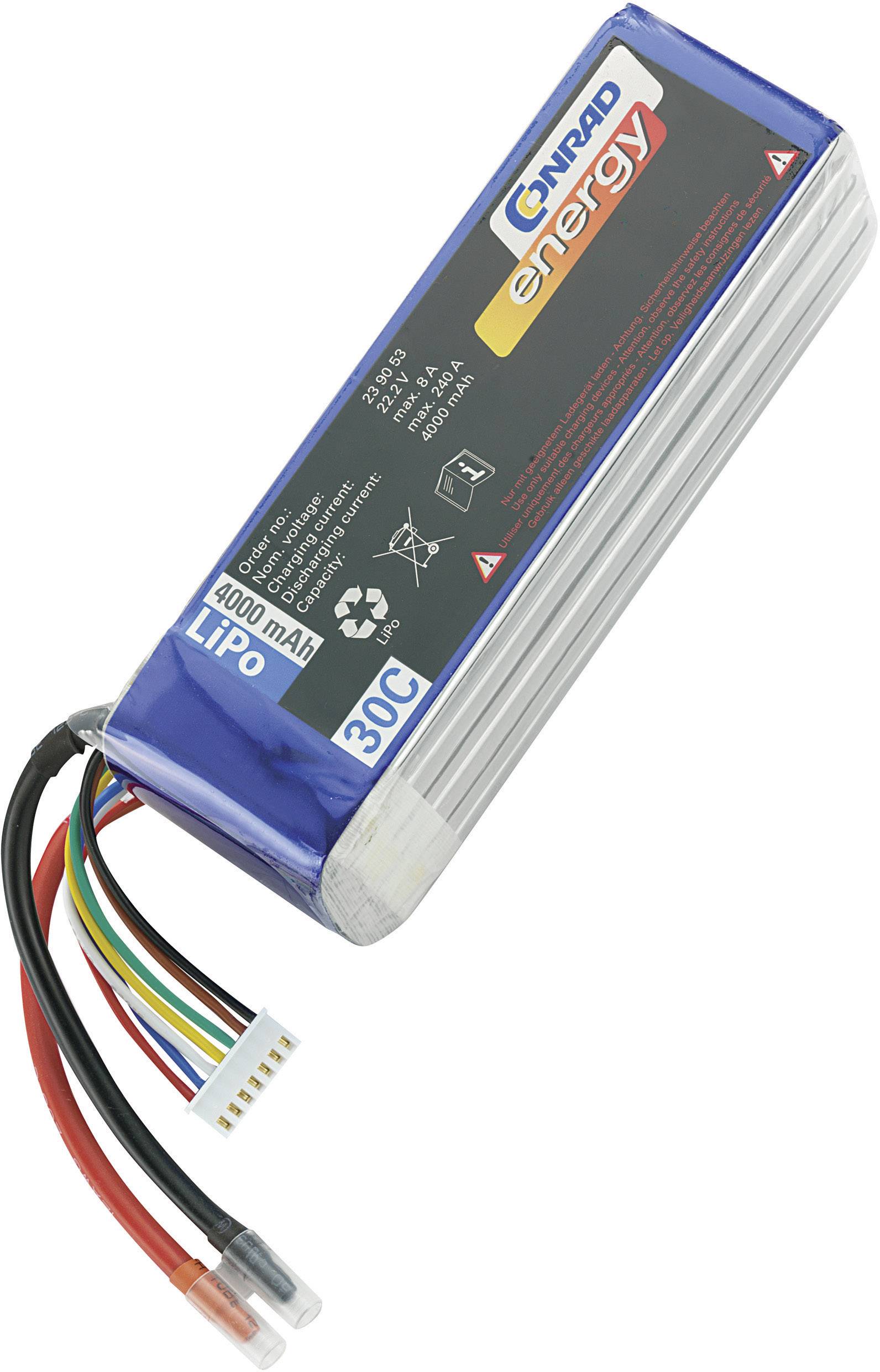 Modellbau-Akkupack (LiPo) 22.2 V 4600 mAh 30 C Conrad energy Stick Offene Kabelenden