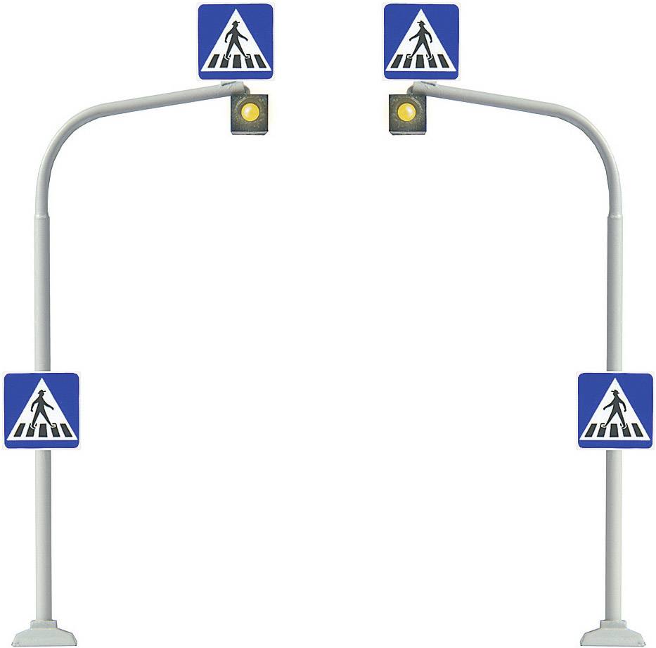 Busch 5916 H0 2er Set Fußgängerampeln inkl. Zebrastreifen zum Aufreiben Bausatz