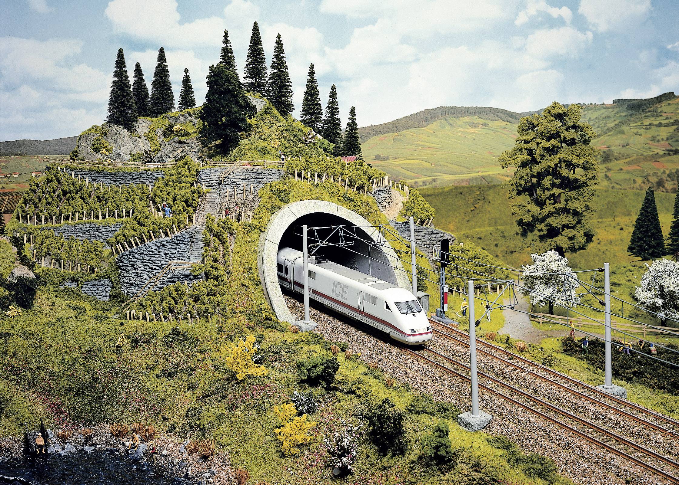 NOCH 58040 PROFI plus H0 Tunnel-Portal 2gleisig Hartschaum-Fertigmodell, Bemalt