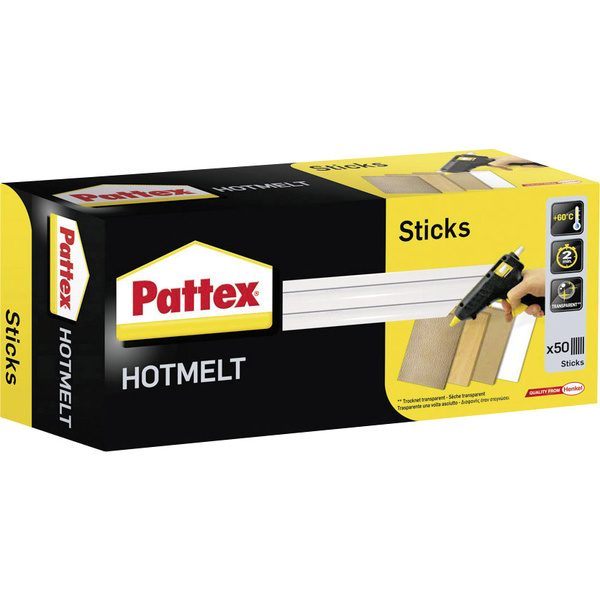 Pattex PTK1 Heißklebesticks 11 mm 200 mm Transparent 1000 g 50 St.