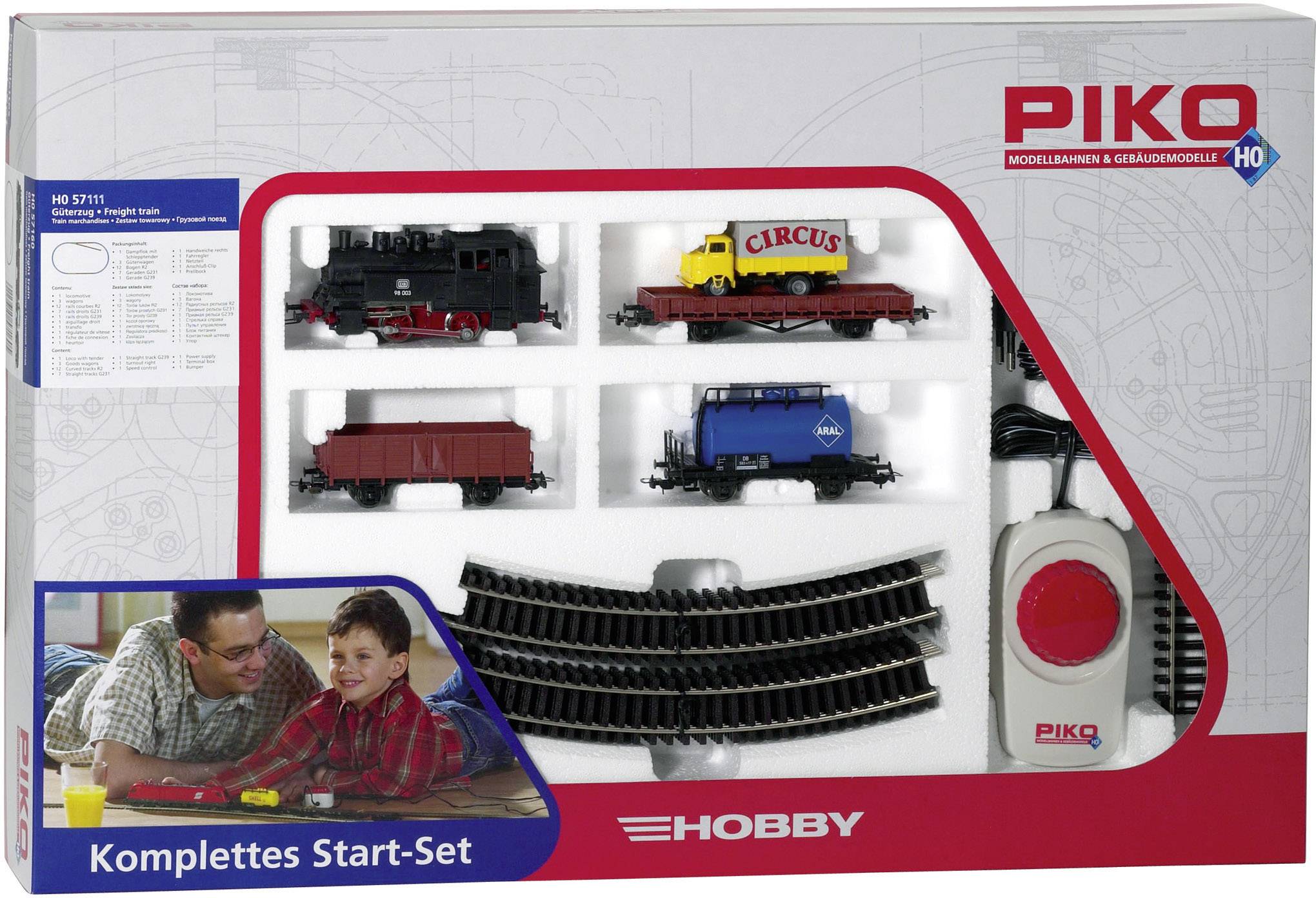Piko H0 57111 H0 Hobby Start-Set Dampflok mit Güterzug