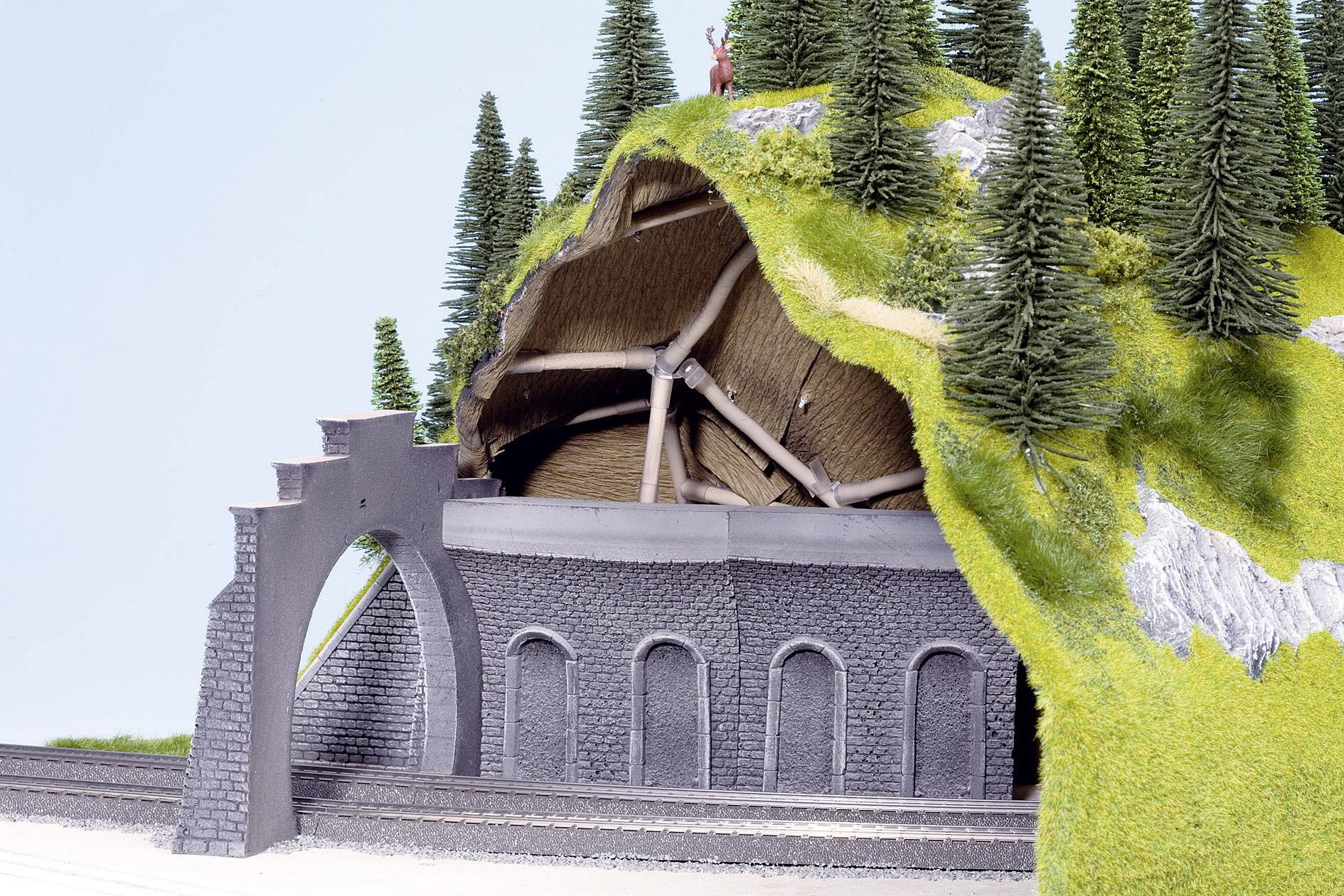 NOCH 58030 H0 Tunnel-Innenwand Hartschaum-Fertigmodell, Gerade