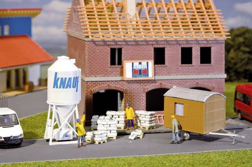 180601 H0 Gips-Silo und Bauwagen Bausatz