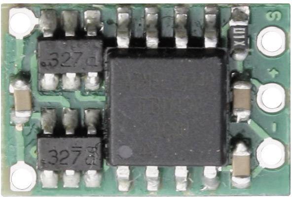 Ein elektronisches Bauteil auf einer grünen Leiterplatte mit mehreren Anschlüssen und zwei kleineren Bausteinen, die mit '.327' beschriftet sind.