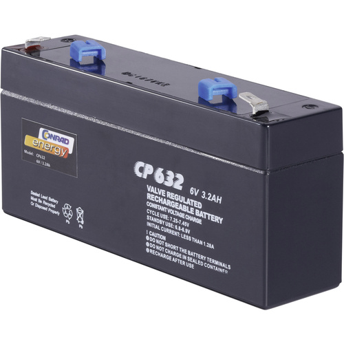 Batterie au plomb 6 V 3.2 Ah energy CE6V/3,2Ah plomb (AGM) (l x H x P) 134 x 61 x 34 mm cosses plates 4,8 mm sans entretien