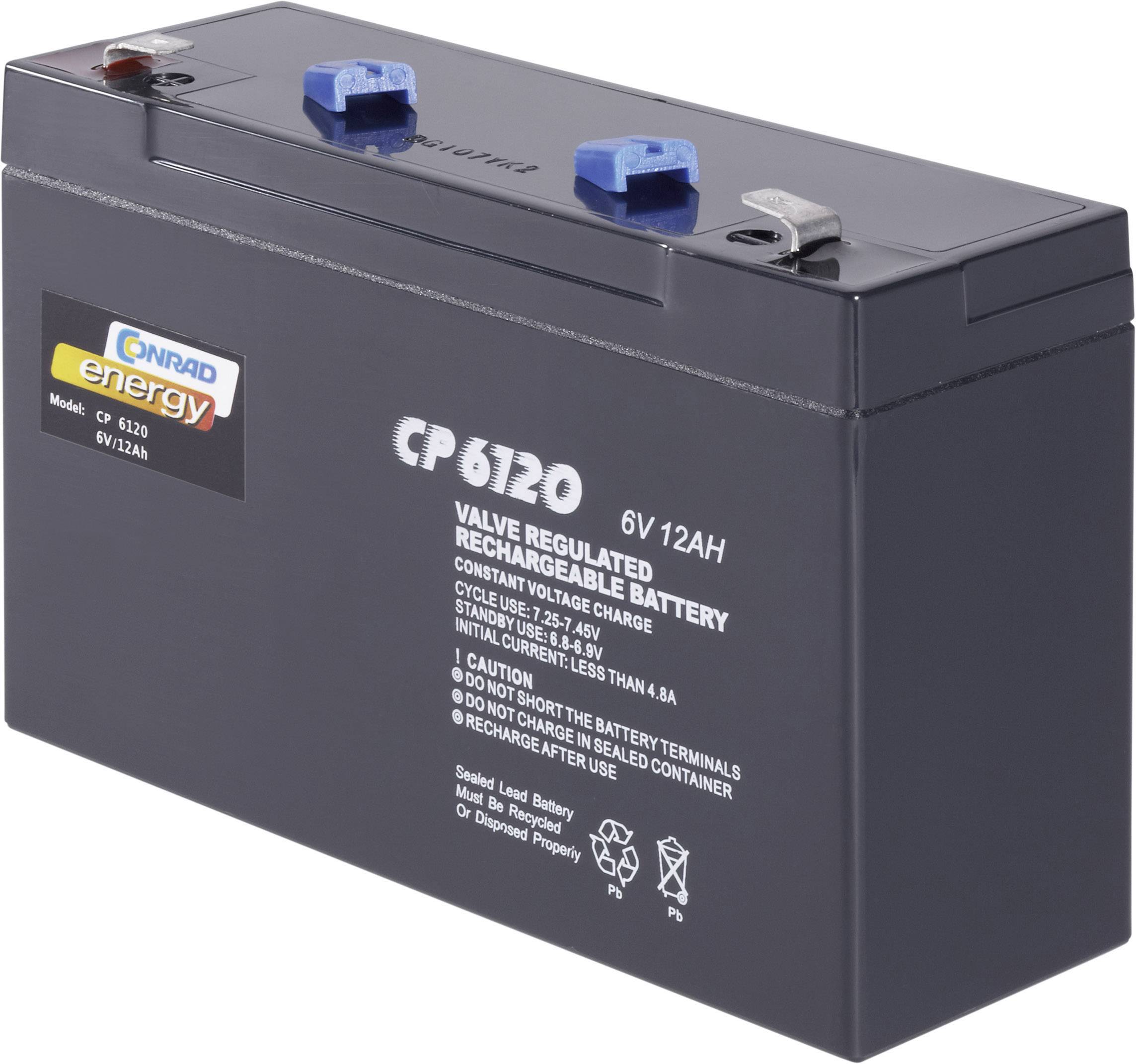 CE6V/12Ah 250153 Bleiakku 6V 12Ah Blei-Vlies (AGM) (B x H x T) 151 x 94 x 50mm Flachstecker 6.35mm Wartungsfrei