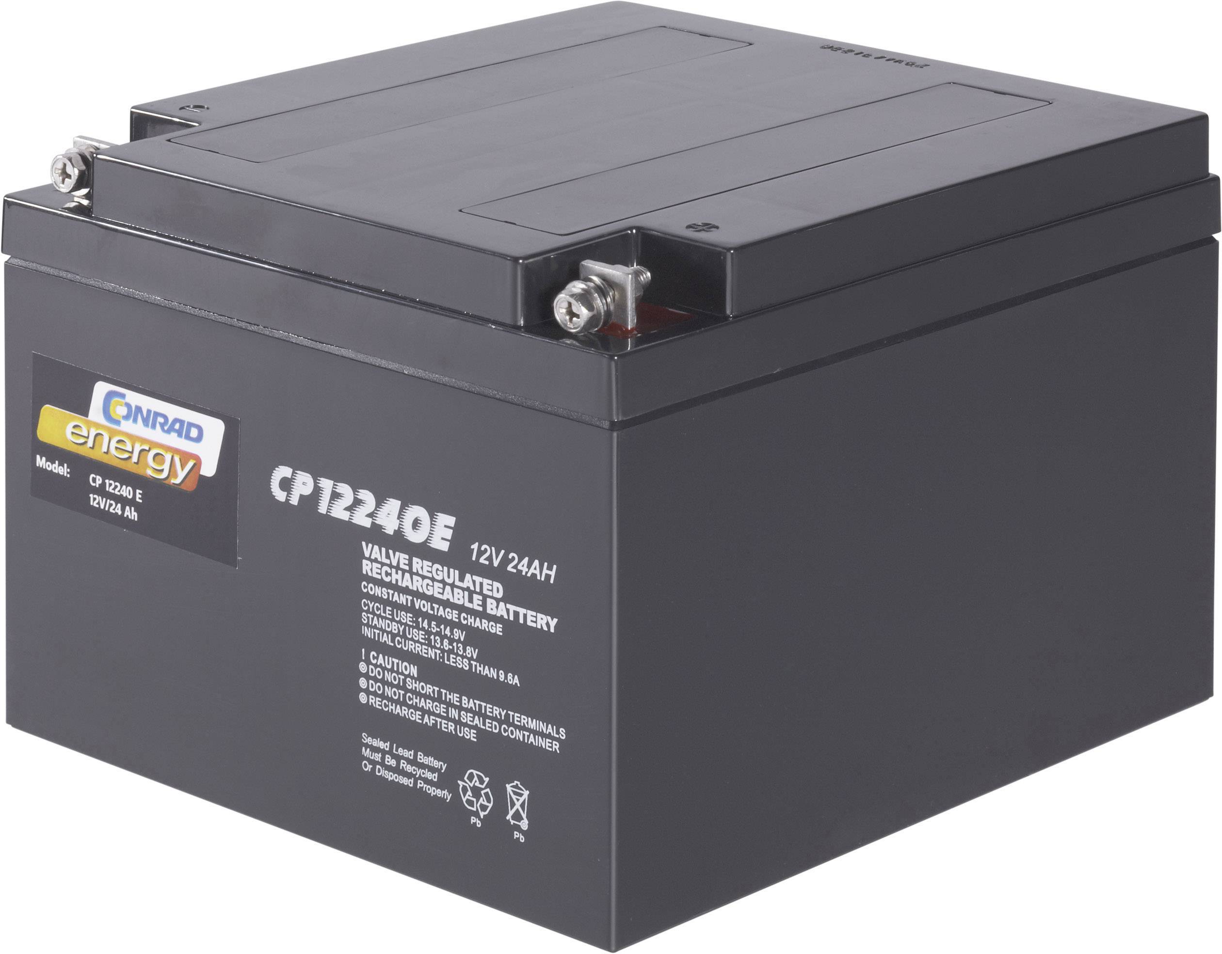 Conrad energy CE12V/24Ah 250226 Bleiakku 12 V 24 Ah Blei-Vlies (AGM) (B x H x T) 175 x 125 x 167 mm M5-Schraubanschluss Wartungsfrei