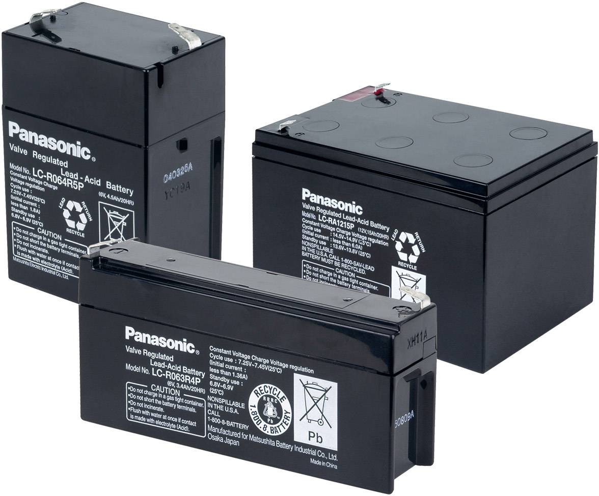 Panasonic High-Power UP-VW1220P1 Bleiakku 12 V 4 Ah Blei-Vlies (AGM) (B x H x T) 140 x 94 x 39 mm Flachstecker 6.35 mm Wartungsfrei, Geringe Selbstent