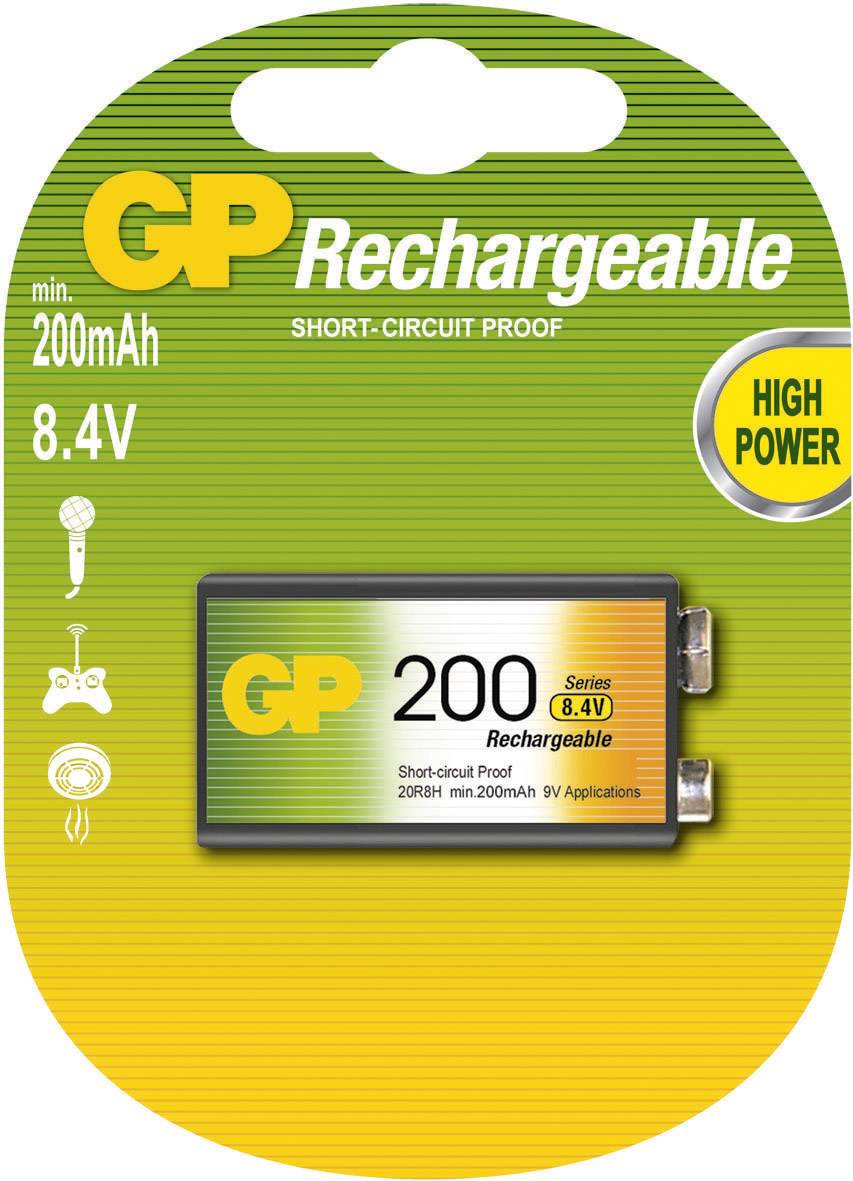 GP Batteries 6LR61 9 V Block-Akku NiMH 200 mAh 8.4 V 1 St.