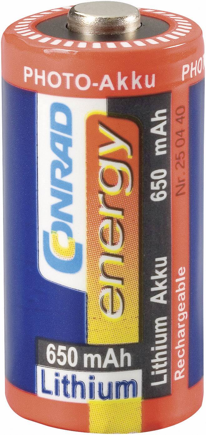 Fotoakku RCR123 Spezial-Akku CR-123A Lithium 3V 650 mAh