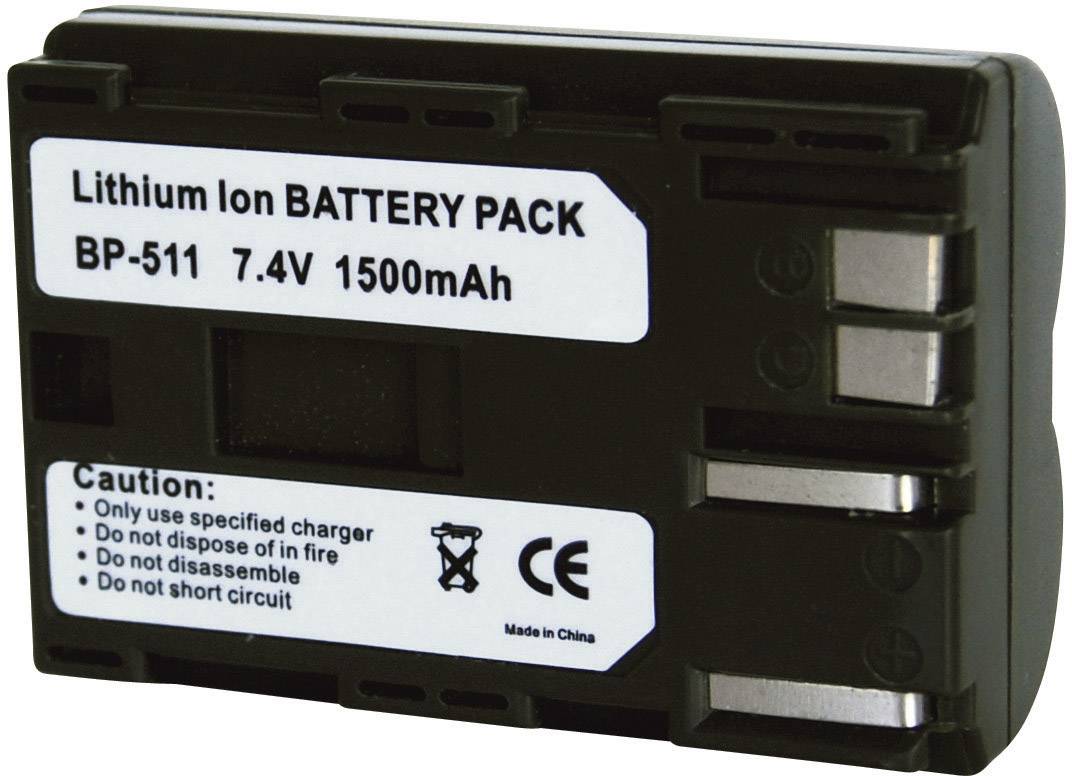 Conrad energy 250509 Kamera-Akku ersetzt Original-Akku (Kamera) BP-511, BP-512, BP-514 7.4 V 1400 mAh
