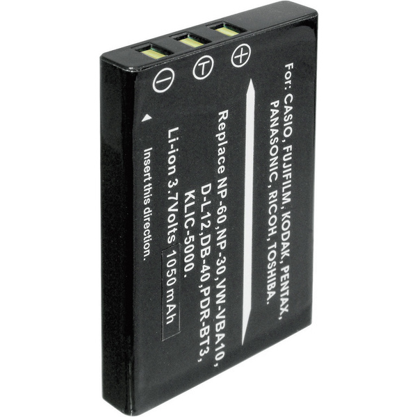 energy 250602 Batterie pour appareil photo Remplace l'accu d'origine NP-60, NP-30, KLIC-5000, D-L12, LI-20B 3.7 V 900 mAh