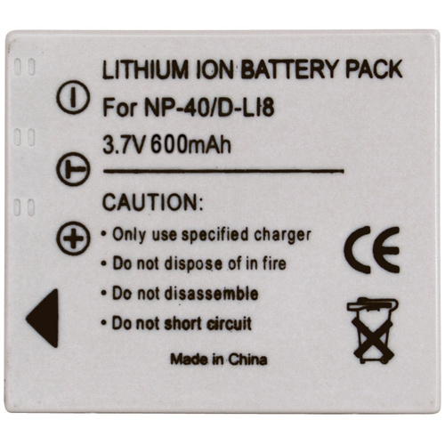 energy 250626 Batterie pour appareil photo Remplace l'accu d'origine NP-40, D-L18, SLB-0737, SLB-0837 3.7 V 600 mAh
