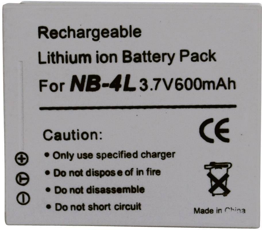 250634 Kamera-Akku ersetzt Original-Akku (Kamera) NB-4L 3.7V 600 mAh