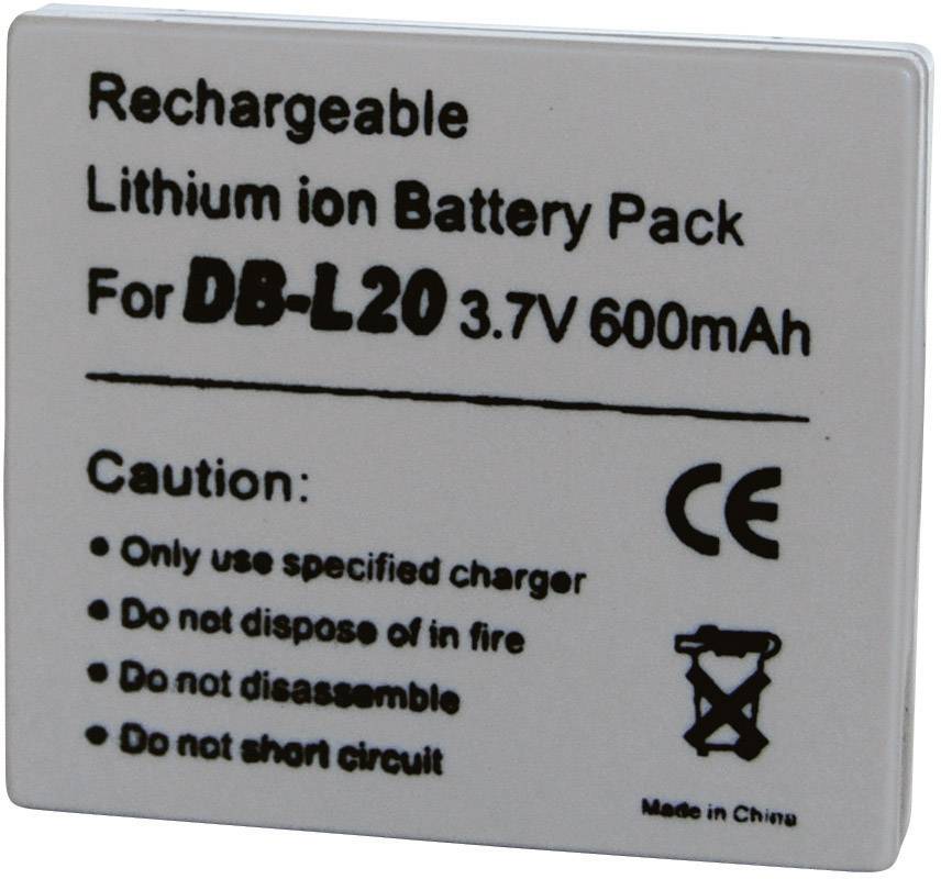 250738 Kamera-Akku ersetzt Original-Akku DB-L20 3.7V 600 mAh