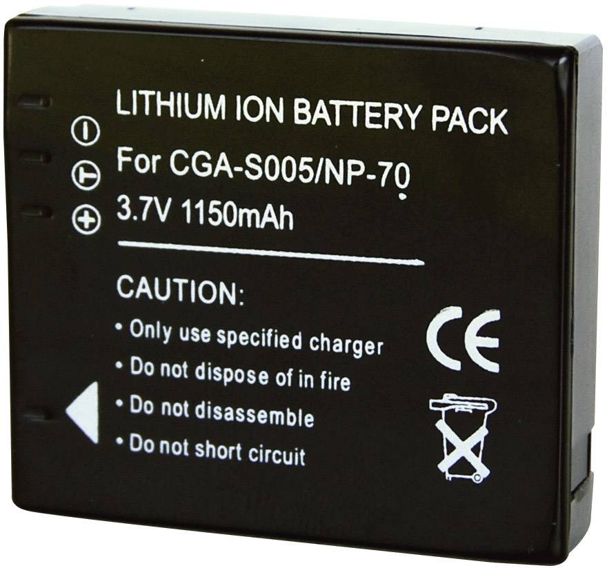Conrad energy 250782 Kamera-Akku ersetzt Original-Akku (Kamera) CGA-S005, DB-60, NP-70, CGA-S005E, IA-BH125C 3.7 V 900 mAh