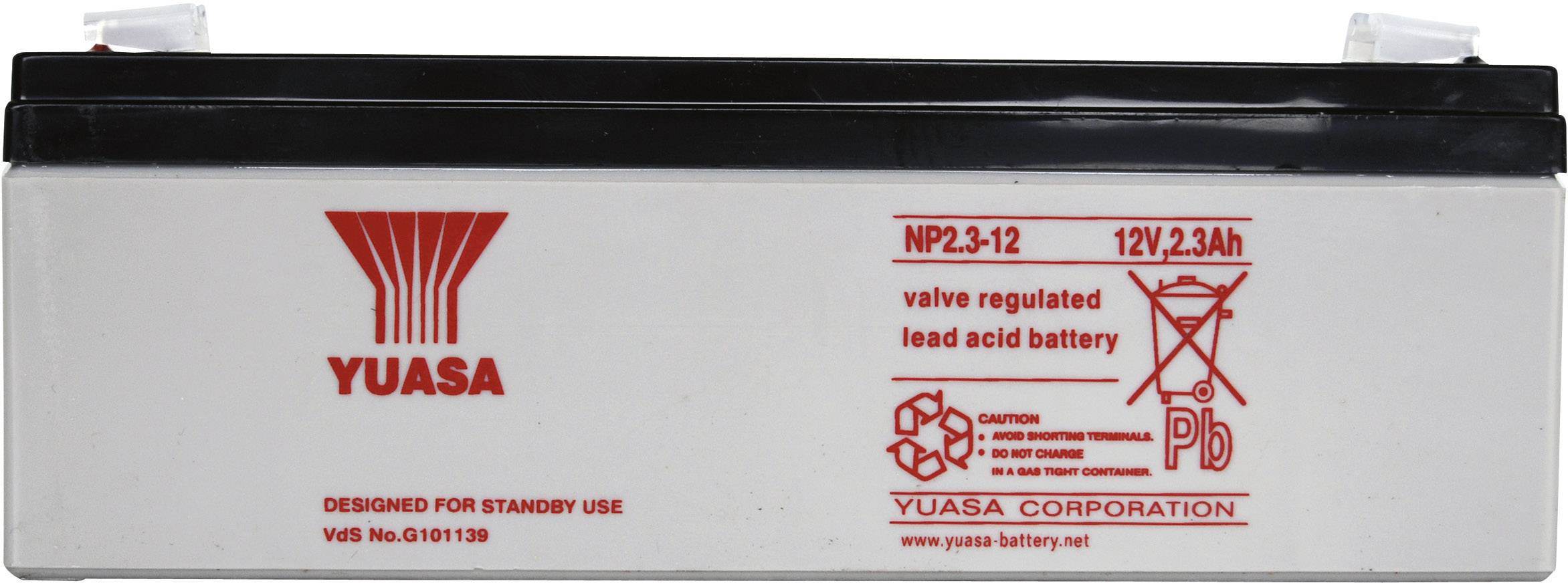 Yuasa NP2.3-12 NP2.3-12 Bleiakku 12V 2.3Ah Blei-Vlies (AGM) (B x H x T) 178 x 64 x 34mm Flachstecker 4.8mm Wartungsfrei