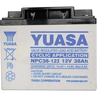Yuasa NPC38-12 NPC38-12 Bleiakku 12V 38Ah Blei-Vlies (AGM) (B x H x T) 197 x 170 x 165mm M5-Schraubanschluss Wartungsfrei Yuasa NPC38-12 NPC38-12 Bleiakku 12V 38Ah Blei-Vlies (AGM) (B x H x T) 197 x 170 x 165mm M5-Schraubanschluss Wartungsfrei
