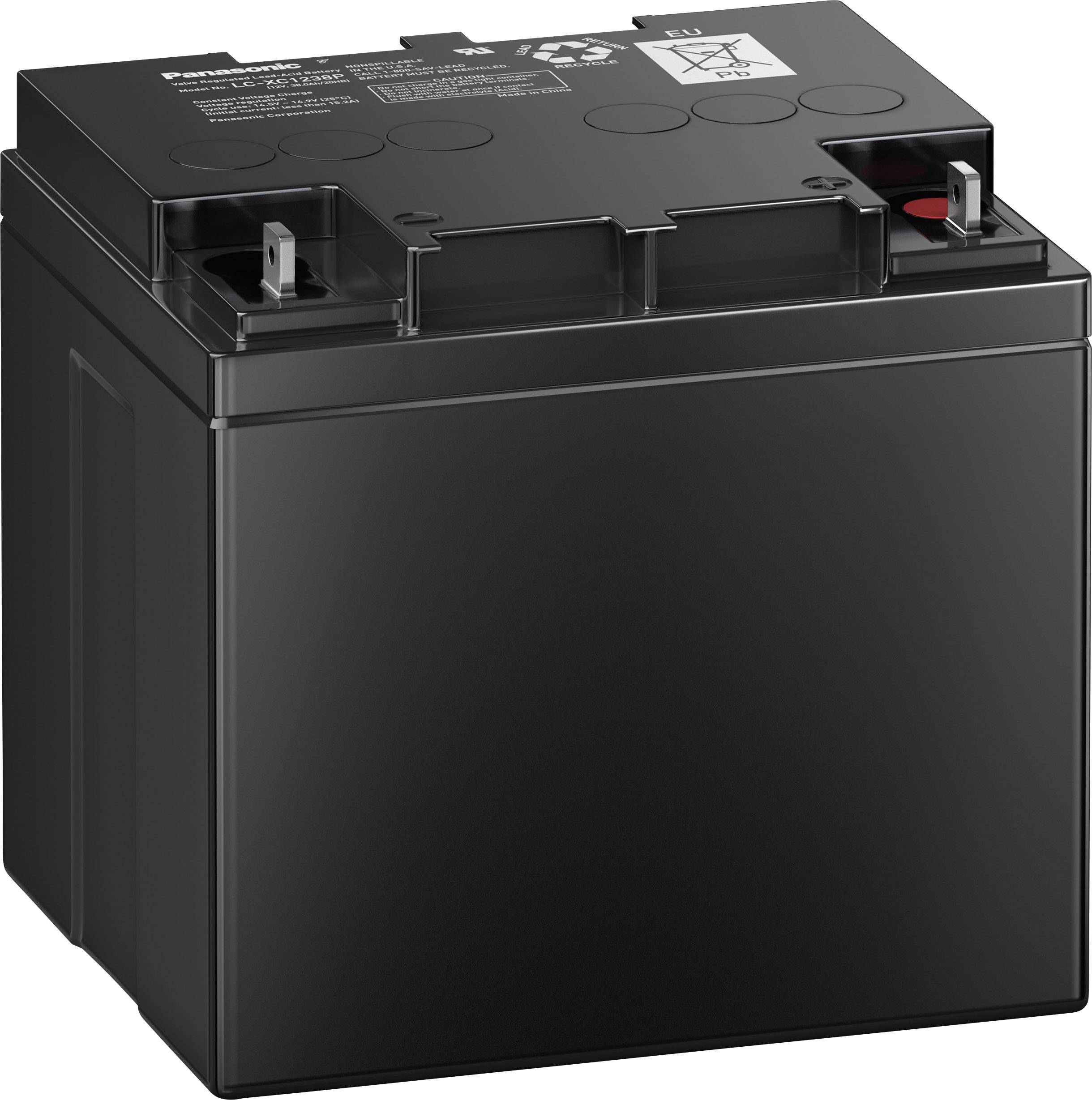 Panasonic 12 V 38 Ah LC-XC1238P Bleiakku 12 V 38 Ah Blei-Vlies (AGM) (B x H x T) 197 x 175 x 165 mm M6-Schraubanschluss Wartungsfrei, Zyklenfest