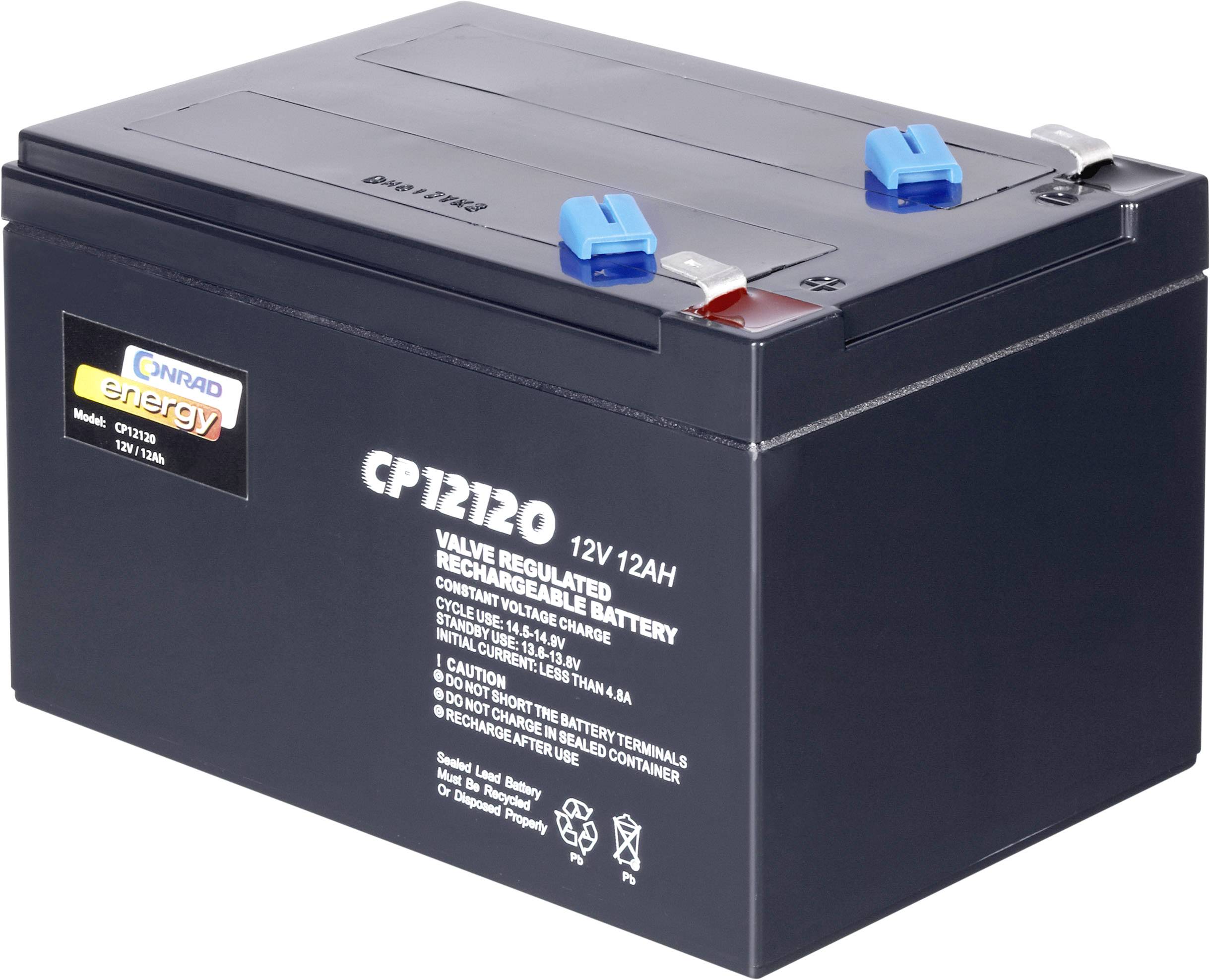 Conrad energy 12 V 12 Ah 250916 Bleiakku 12 V 12 Ah Blei-Vlies (AGM) (B x H x T) 151 x 95 x 98 mm Flachstecker 6.35 mm Wartungsfrei