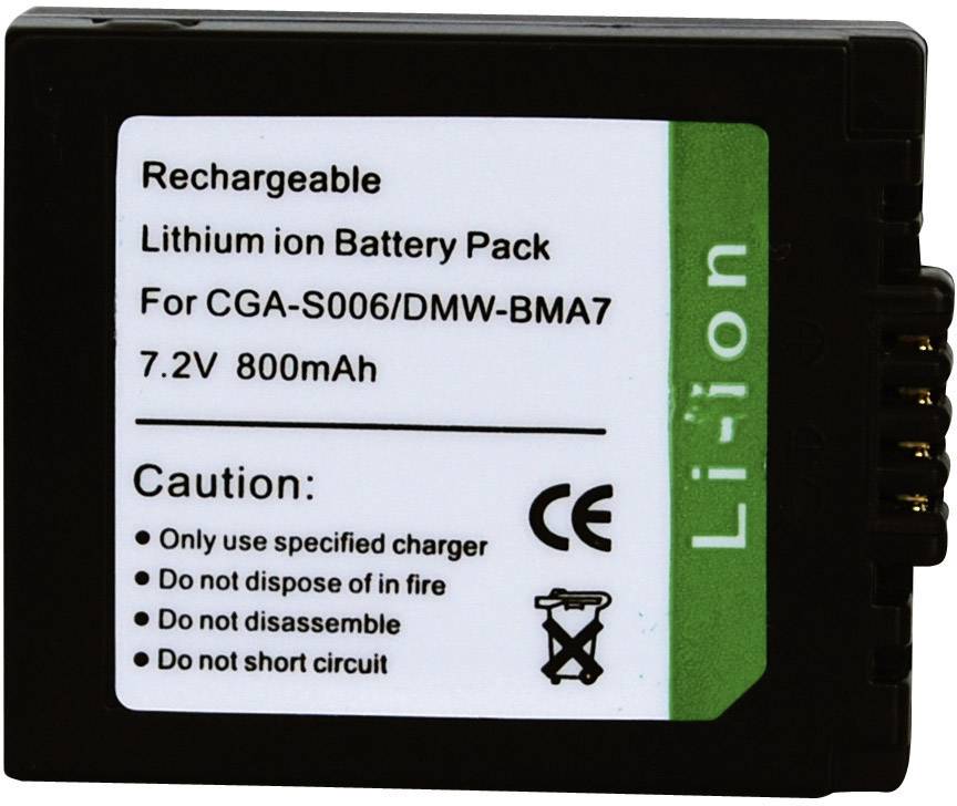 250918 Kamera-Akku ersetzt Original-Akku (Kamera) CGR-S006E/1B, CGR-S006E, CGR-S006, CGA-S006, DMW-BMA7 7.4V 700 mAh
