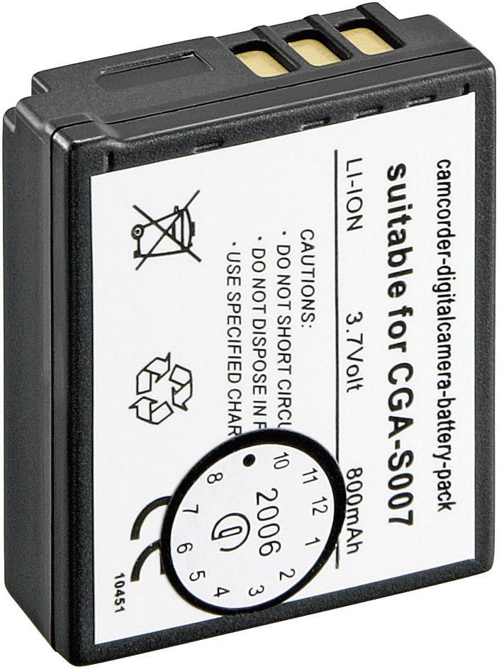 250985 Kamera-Akku ersetzt Original-Akku (Kamera) CGA-S007, CGA-S007E 3.7V 900 mAh