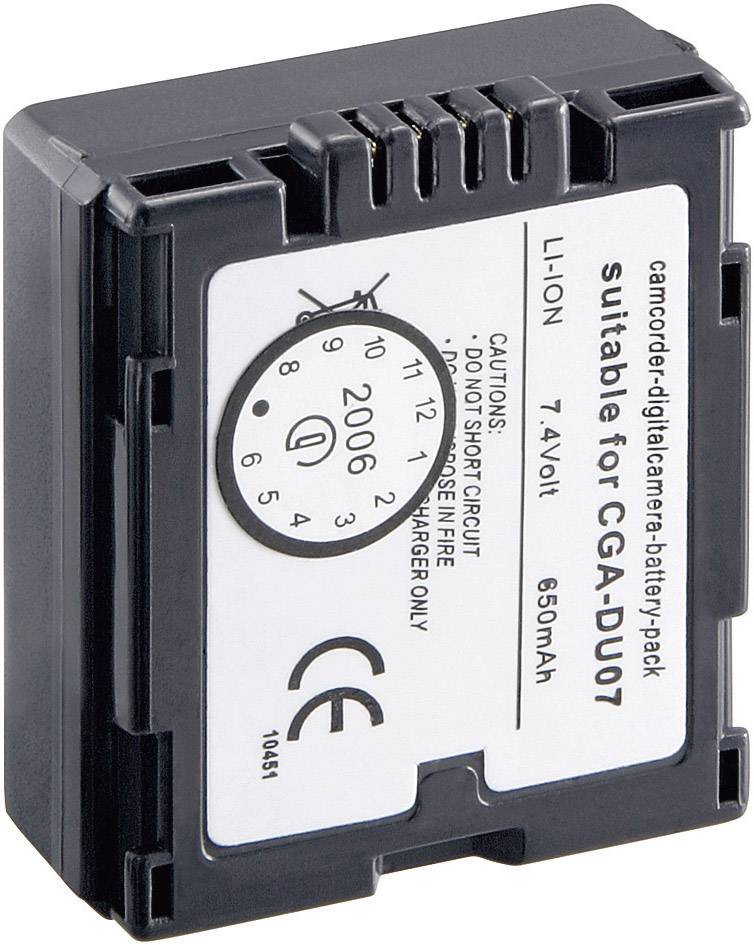 251165 Kamera-Akku ersetzt Original-Akku (Kamera) CGA-DU 14E, CGA-DU 1B, CGA-DU 07, CP-861 7.2V 600 mAh