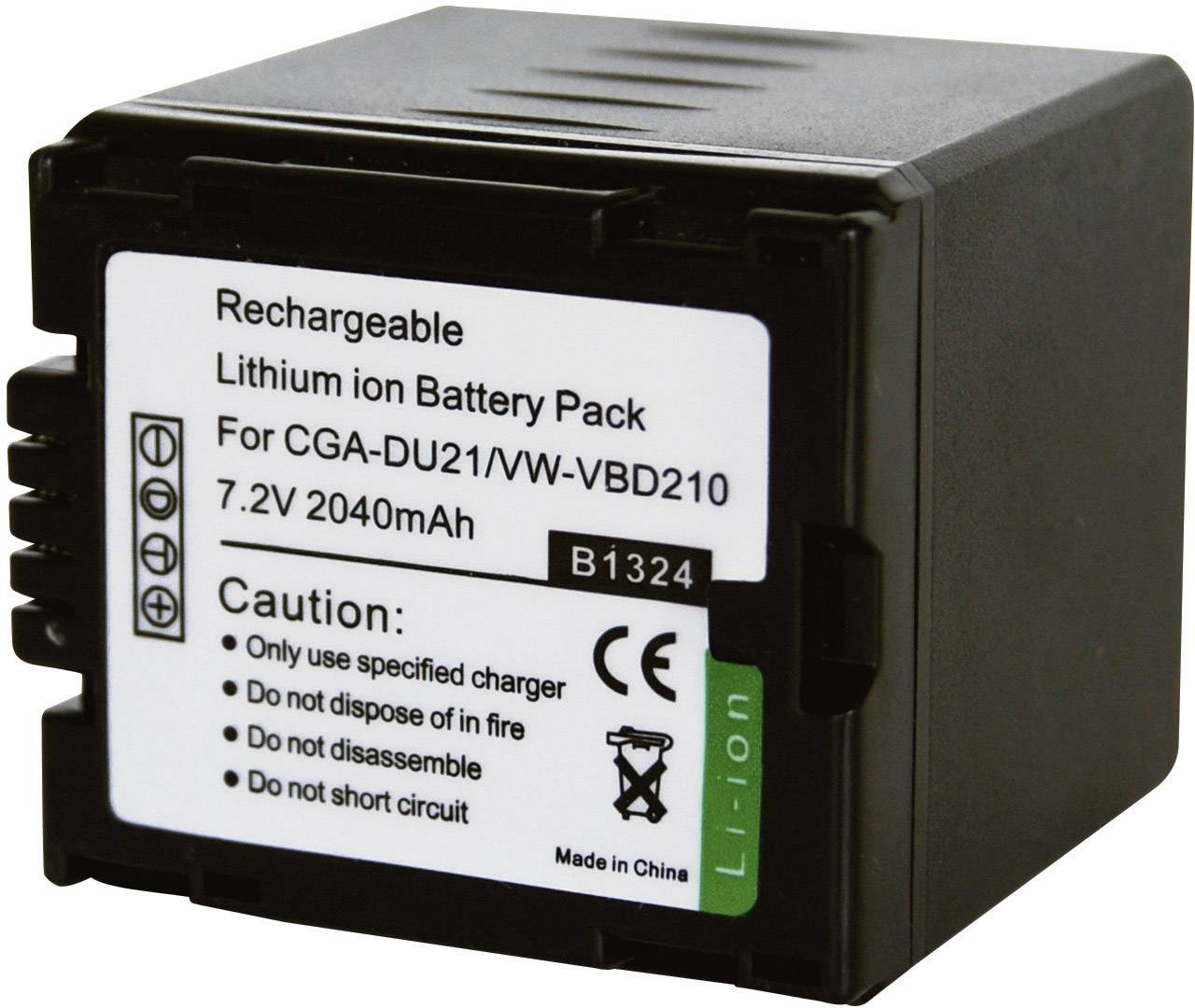 251177 Kamera-Akku ersetzt Original-Akku CGA-DU21E 7.2V 1800 mAh