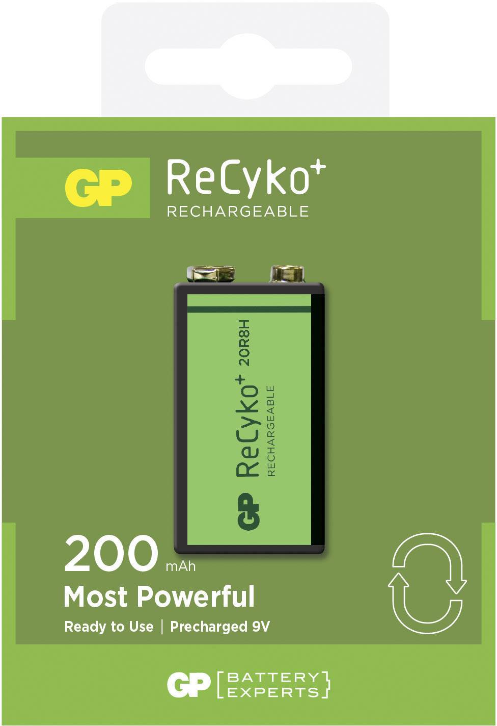 GP Batteries ReCyko+ 6LR61 9 V Block-Akku NiMH 200 mAh 8.4 V 1 St.