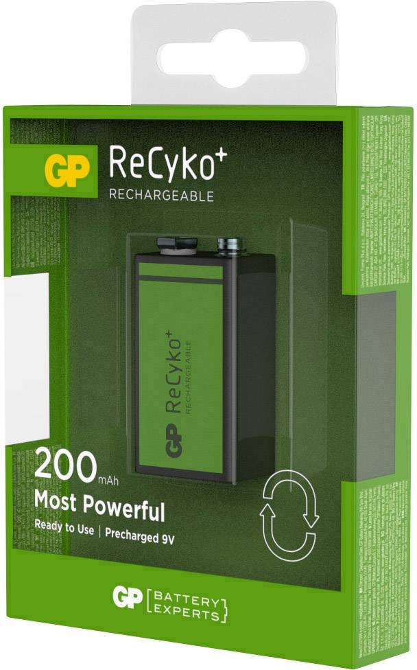 GP Batteries ReCyko+ 6LR61 9 V Block-Akku NiMH 200 mAh 8.4 V 1 St.