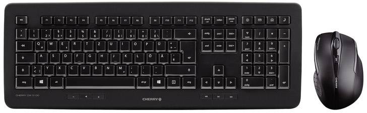 CHERRY DW 5100 CH-Layout Funk Tastatur, Maus-Set Schweiz, QWERTZ Schwarz