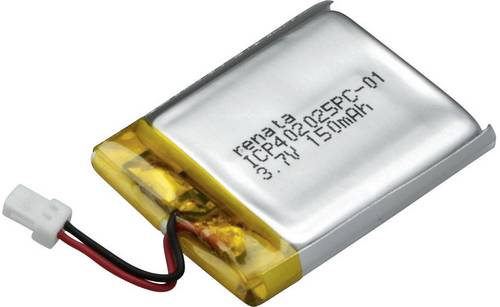Renata ICP402025PC-1 Spezial-Akku Prismatisch Stecker LiPo 3.7 V 155 mAh 1 St.