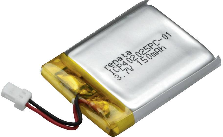 Renata ICP402025PC-1 Spezial-Akku Prismatisch Stecker LiPo 3.7V 155 mAh 1St.