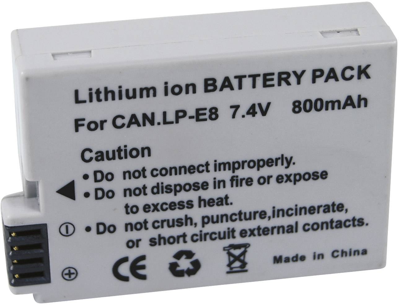 LP-E8 Kamera-Akku ersetzt Original-Akku (Kamera) LP-E8 7.4V 800 mAh