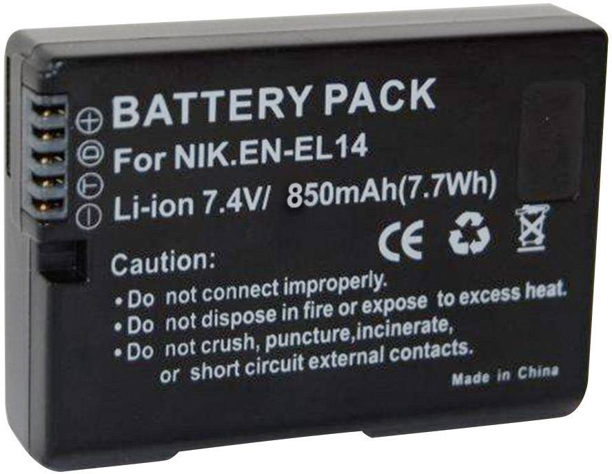 EN-EL14 Kamera-Akku ersetzt Original-Akku (Kamera) EN-EL14 7.4 V 850 mAh