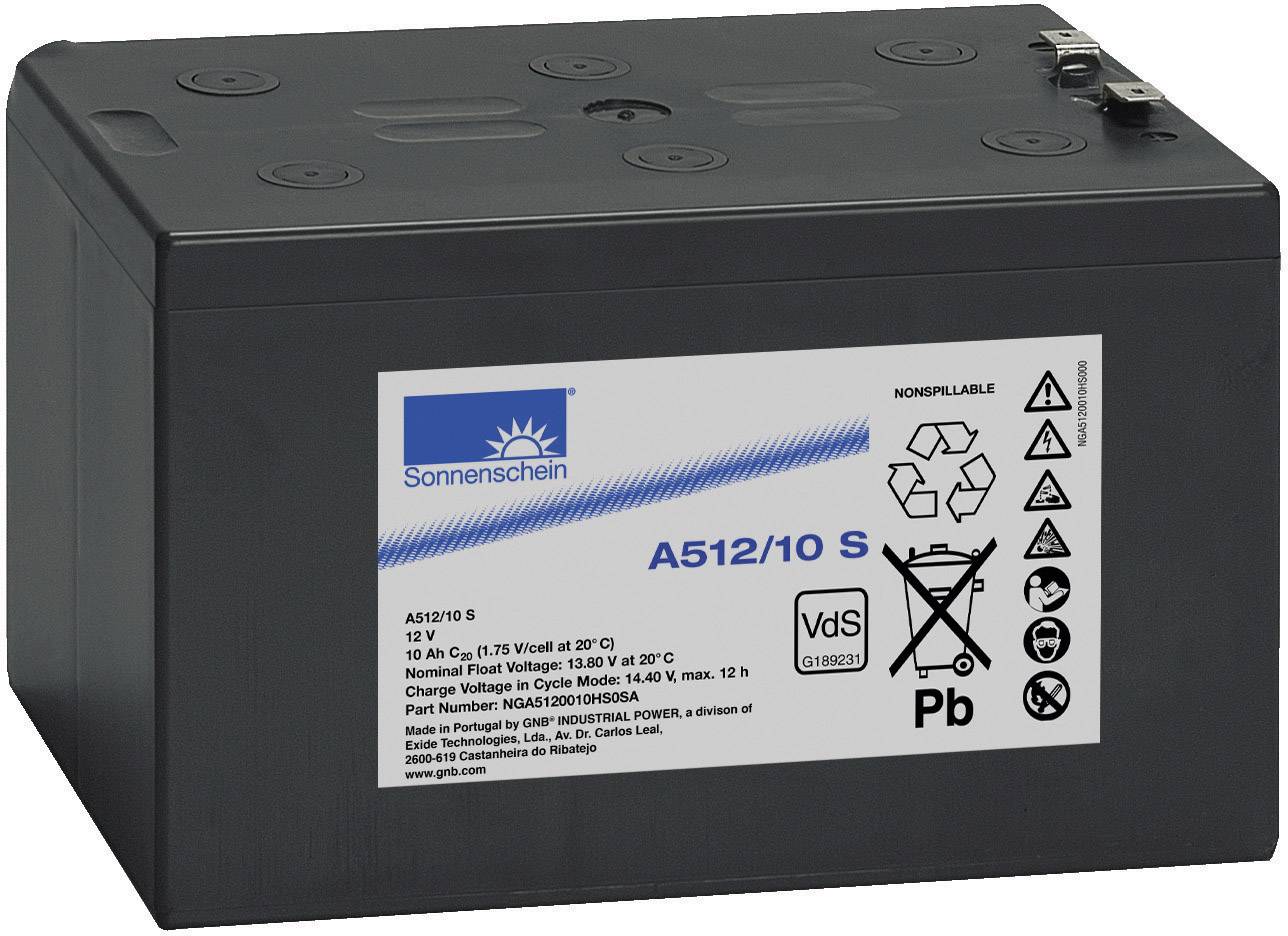 GNB Sonnenschein A512/10 S NGA5120010HS0SA Bleiakku 12 V 10 Ah Blei-Gel (B x H x T) 152 x 99 x 98 mm Flachstecker 4.8 mm Wartungsfrei