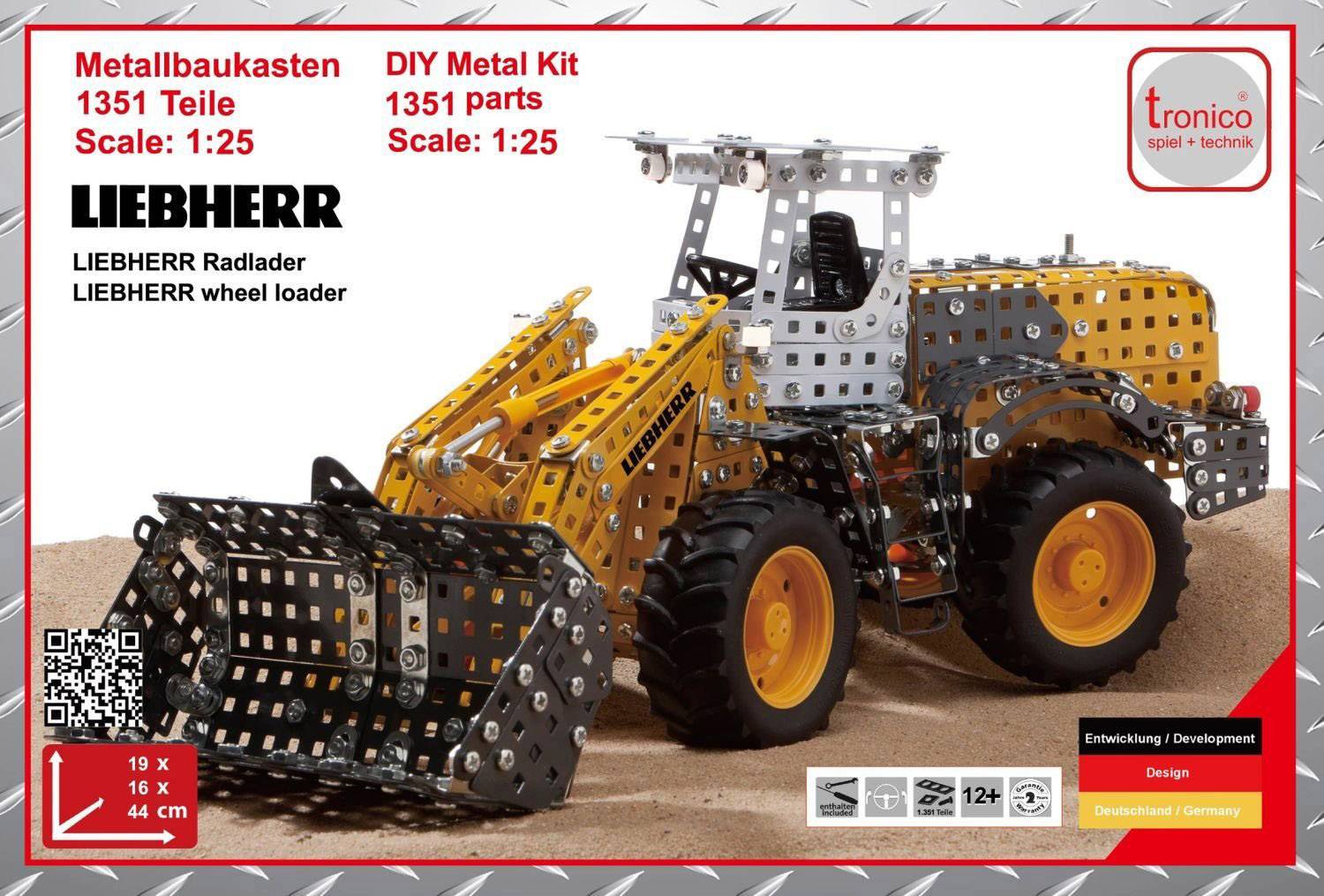 Metallbaukasten - Liebherr Radlader mit Schaufel, 1:25