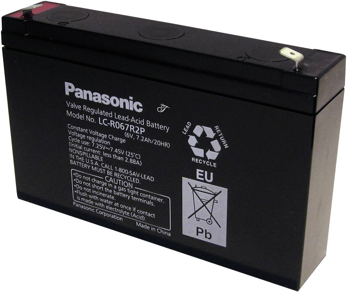 Panasonic 6 V 7,2 Ah LC-R067R2P Bleiakku 6 V 7.2 Ah Blei-Vlies (AGM) (B x H x T) 151 x 94 x 34 mm Flachstecker 4.8 mm Wartungsfrei, Geringe