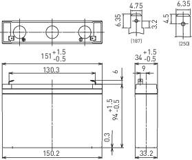 Panasonic 6 V 7,2 Ah LC-R067R2P Bleiakku 6 V 7.2 Ah Blei-Vlies (AGM) (B x H x T) 151 x 94 x 34 mm Flachstecker 4.8 mm Wartungsfrei, Geringe