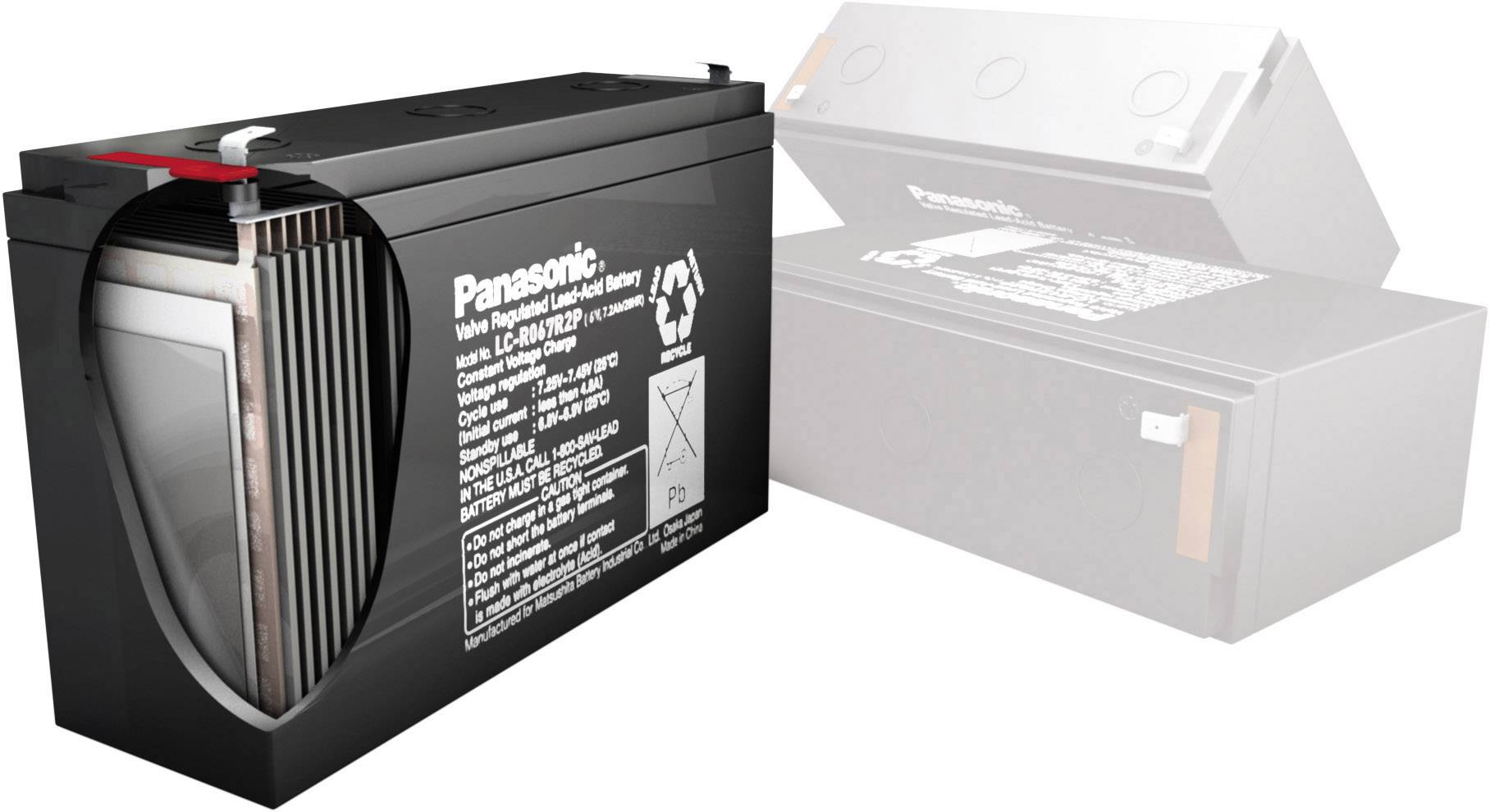 Panasonic High-Power UP-VW1220P1 Bleiakku 12 V 4 Ah Blei-Vlies (AGM) (B x H x T) 140 x 94 x 39 mm Flachstecker 6.35 mm Wartungsfrei, Geringe Selbstent