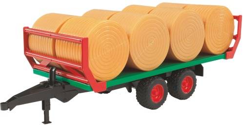 Bruder Ballentransportanhänger mit 8 Rundballen Fertigmodell Landwirtschafts Modell