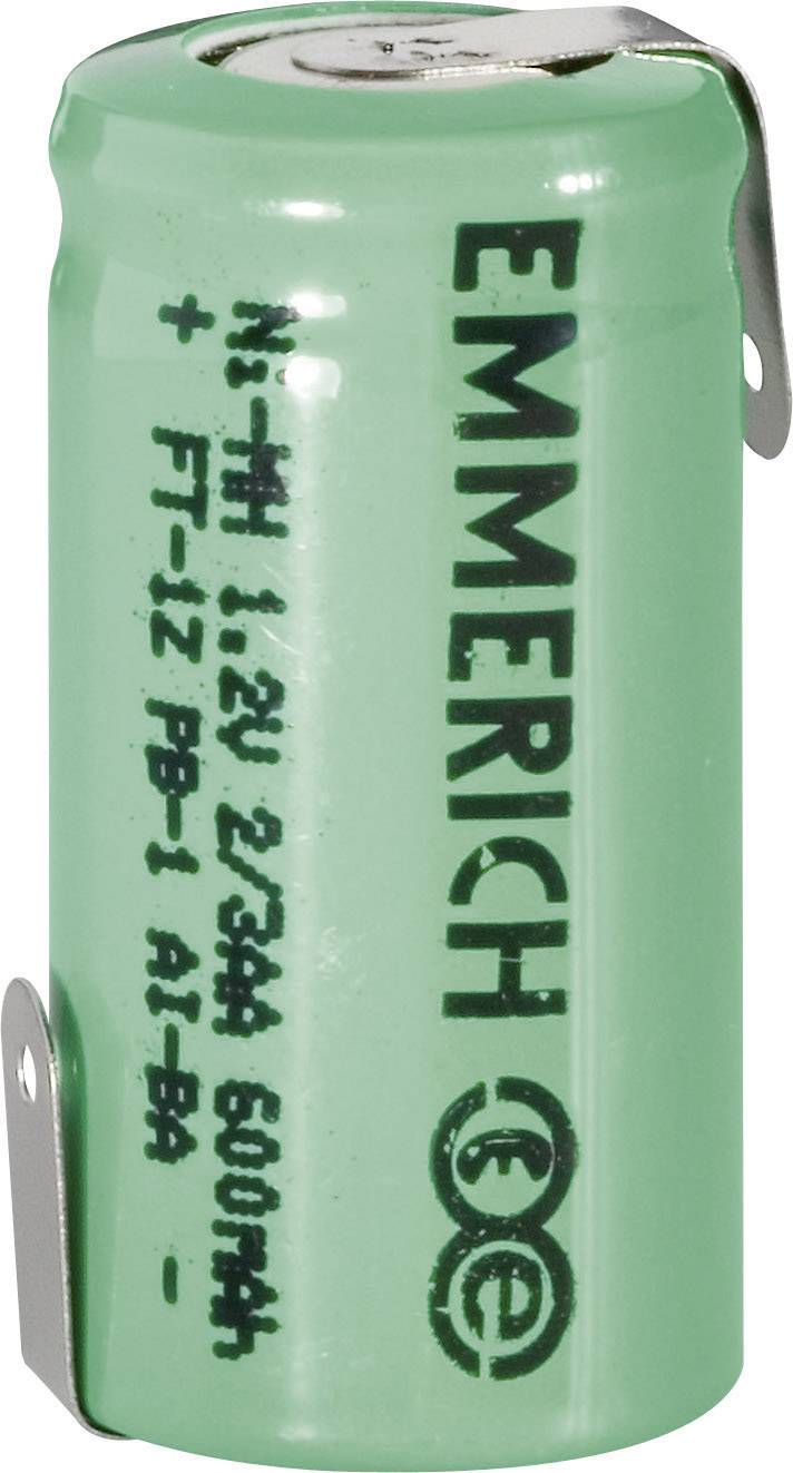 Emmerich 2/3 Mignon ZLF Spezial-Akku 2/3 AA Z-Lötfahne NiMH 1.2V 600 mAh