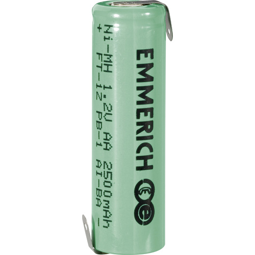 Emmerich Mignon ZLF Pile rechargeable spéciale LR6 (AA) cosses à souder en Z NiMH 1.2 V 2500 mAh