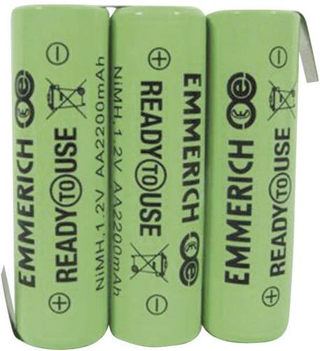 ReadyToUse 3AA-ZLF Akkupack 3x Mignon (AA) Z-Lötfahne NiMH 3.6V 2200 mAh