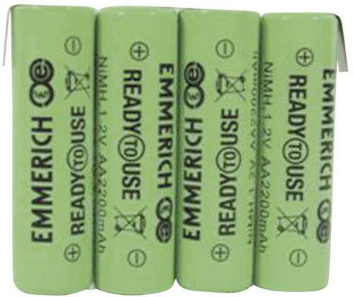 ReadyToUse 4AA-ZLF Akkupack 4x Mignon (AA) Z-Lötfahne NiMH 4.8V 2200 mAh