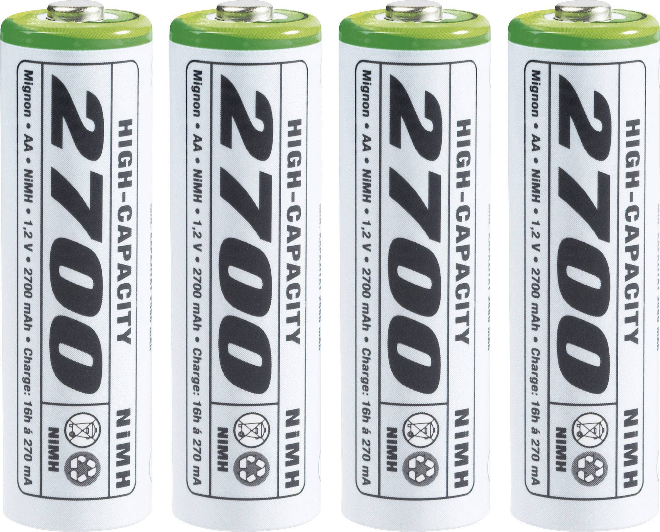 Emmerich High-Capacity HR06 Mignon (AA)-Akku NiMH 2700 mAh 1.2V 4St.