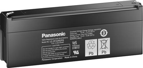 Panasonic 12V 2,2Ah LC-R122R2PG Bleiakku 12V 2.2Ah Blei-Vlies (AGM) (B x H x T) 177 x 60 x 34mm Flac
