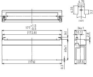 Panasonic 12V 2,2Ah LC-R122R2PG Bleiakku 12V 2.2Ah Blei-Vlies (AGM) (B x H x T) 177 x 60 x 34mm Flachstecker 4.8mm